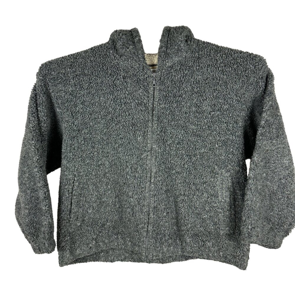 St. John's Bay Women's Authentic Charcoal Full-Zip Sherpa Jacket 2X